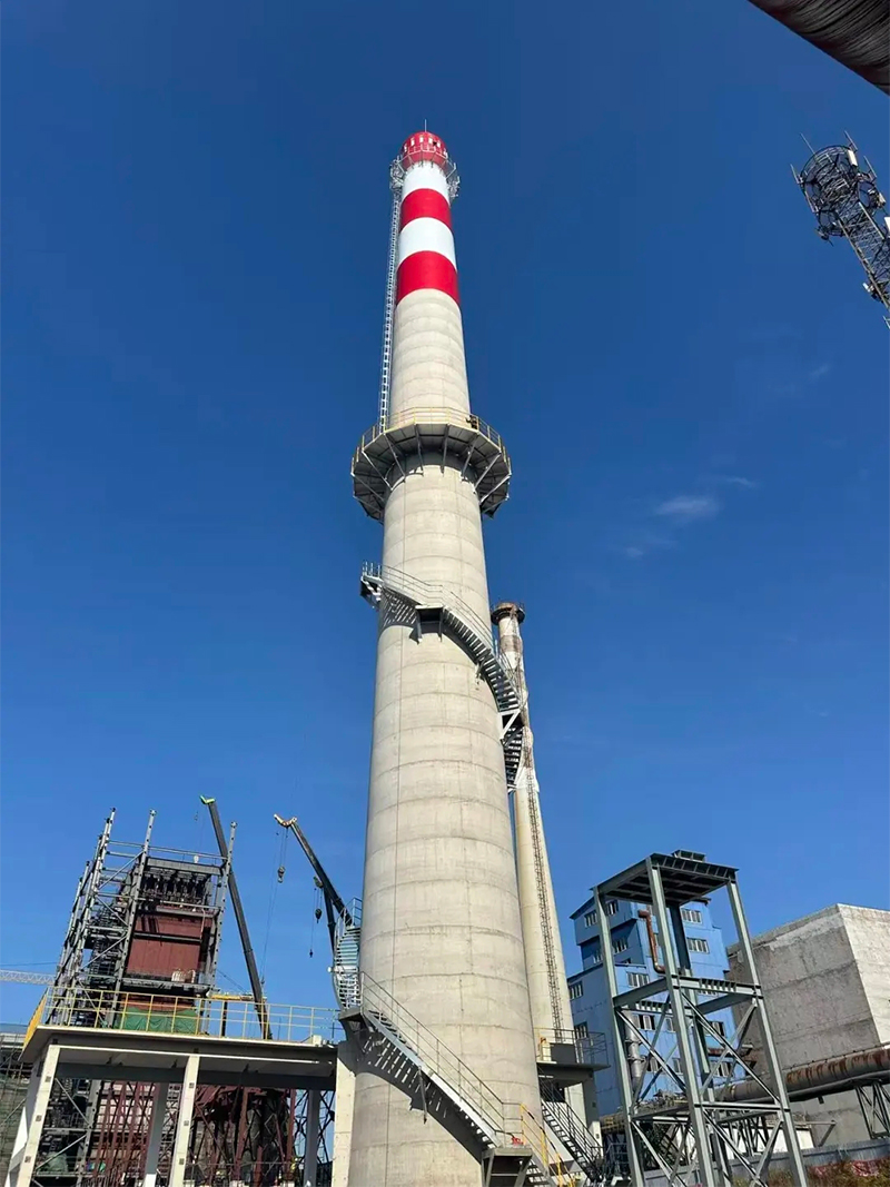 烟囱新建，刷航标，烟囱安装旋转梯